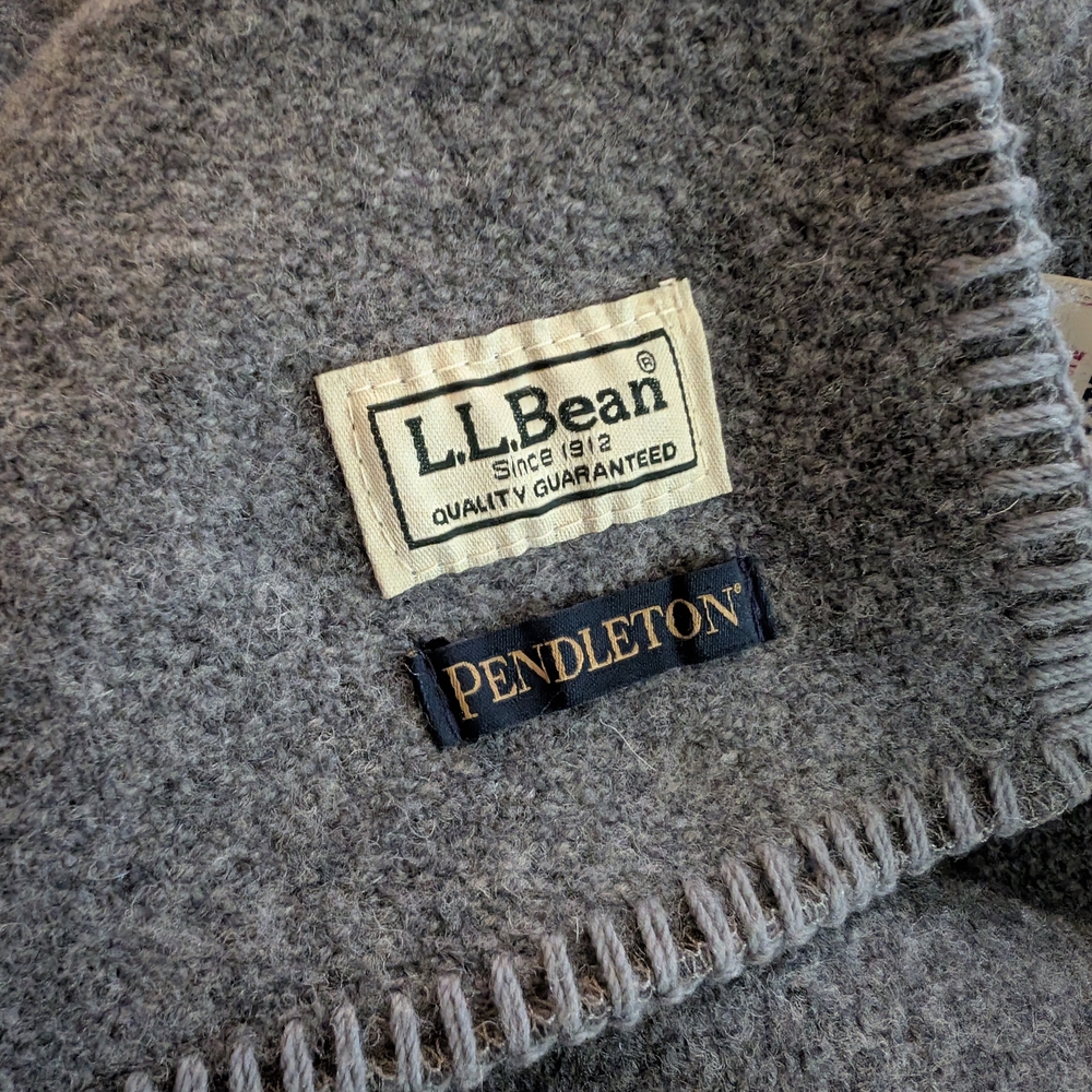 L.L. Bean X Pendleton Gray Wool Blanket, King Size